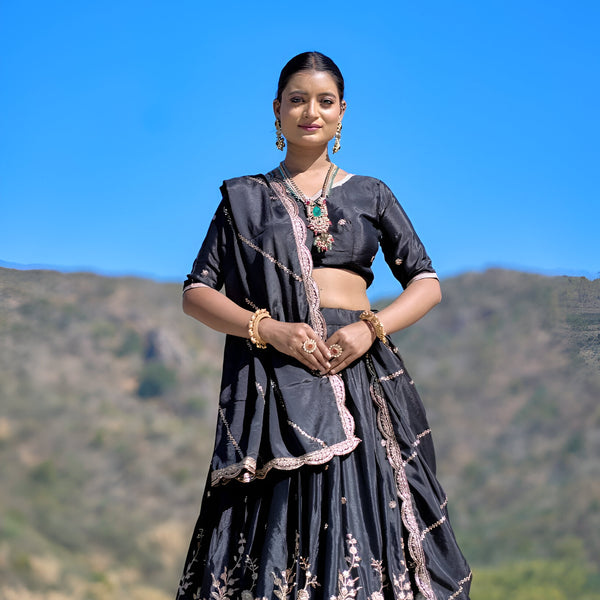 Lehenga Mart Designer Bollywood Style Wedding Lehenga Choli - Black - Distacart
