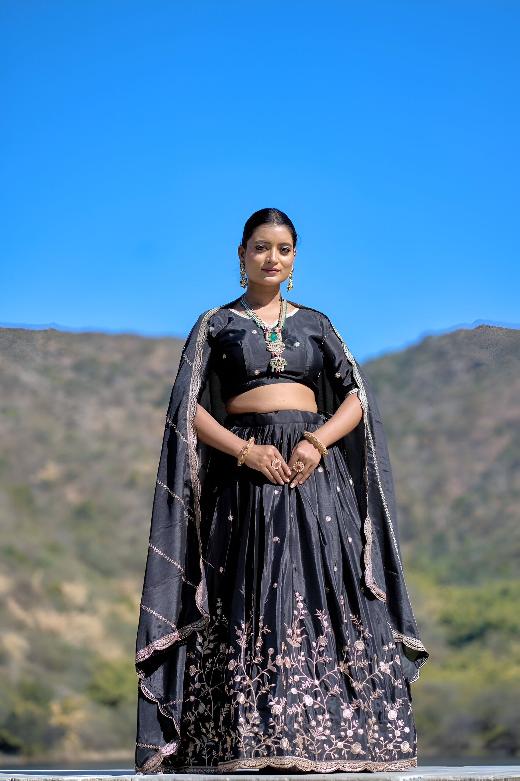 Lehenga Mart Designer Bollywood Style Wedding Lehenga Choli - Black - Distacart