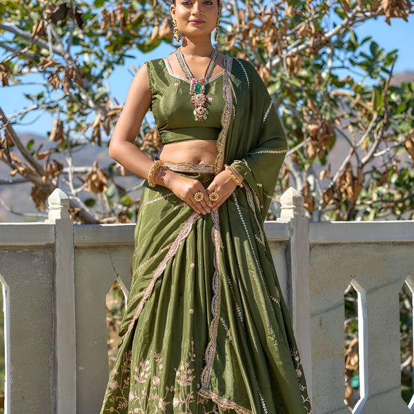 Lehenga Mart Designer Bollywood Style Wedding Lehenga Choli - Mahendi - Distacart