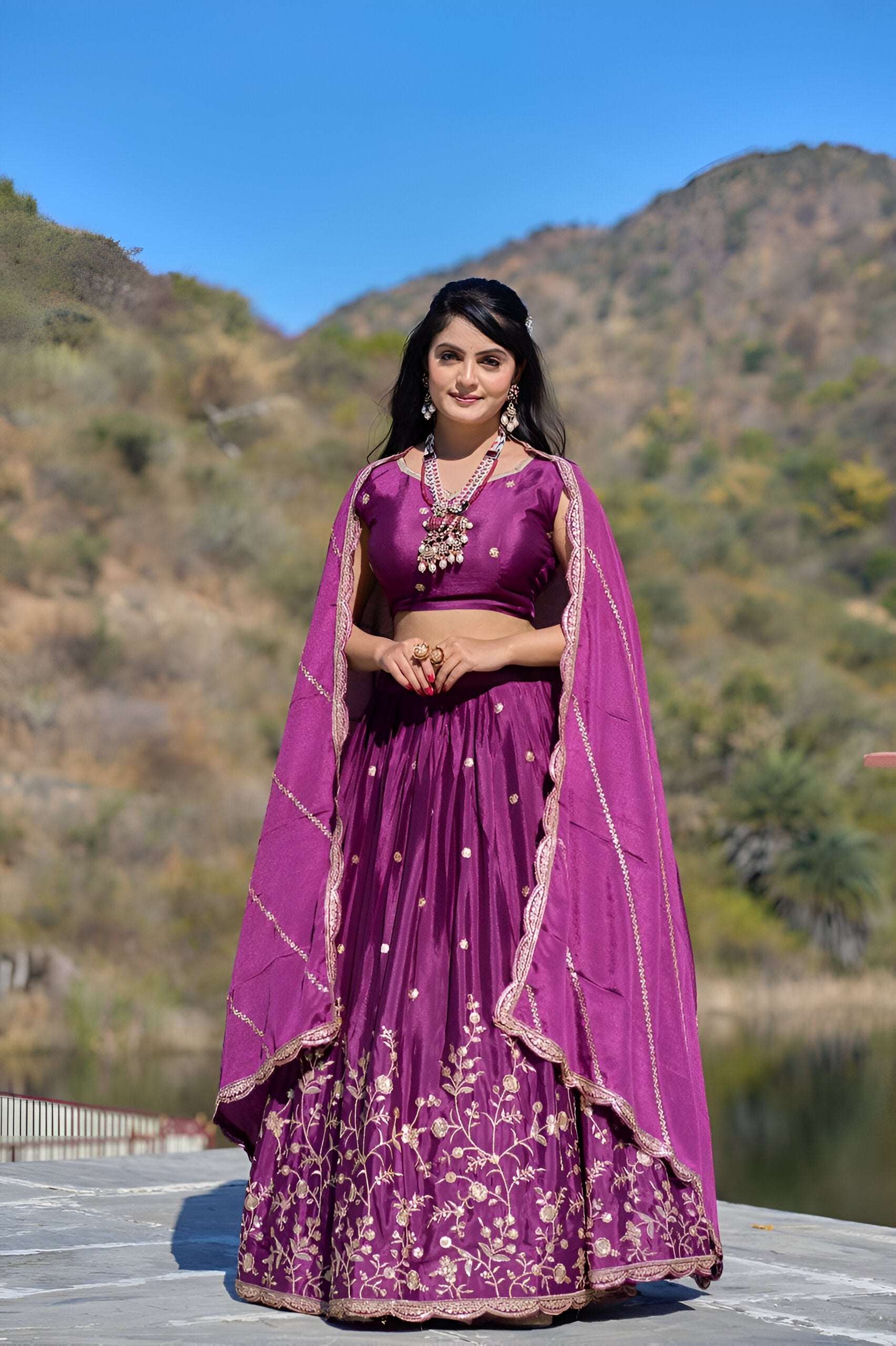 Lehenga Mart Designer Bollywood Style Wedding Lehenga Choli - Wine - Distacart