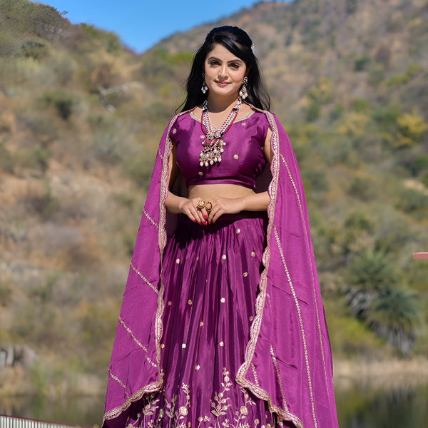 Lehenga Mart Designer Bollywood Style Wedding Lehenga Choli - Wine - Distacart