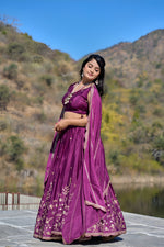 Thumbnail for Lehenga Mart Designer Bollywood Style Wedding Lehenga Choli - Wine - Distacart