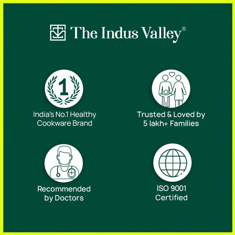 The Indus Valley CASTrong Cast Iron Kadai, Pre-seasoned, Nonstick, 100% Pure, Toxin-free, Spatula, 25.2cm, 2.2L, 2.37kg