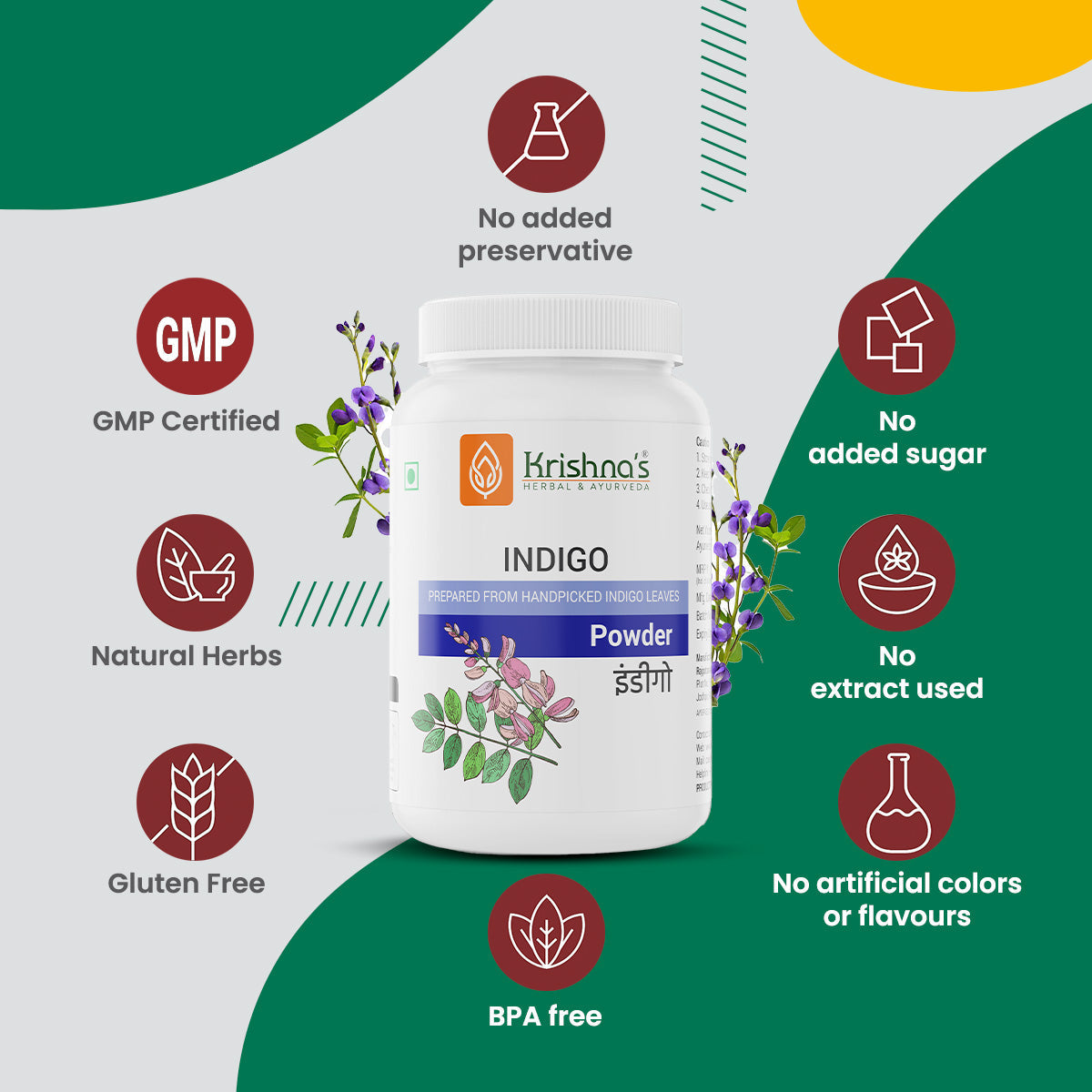 Krishna'S Herbal & Ayurveda Indigo Powder