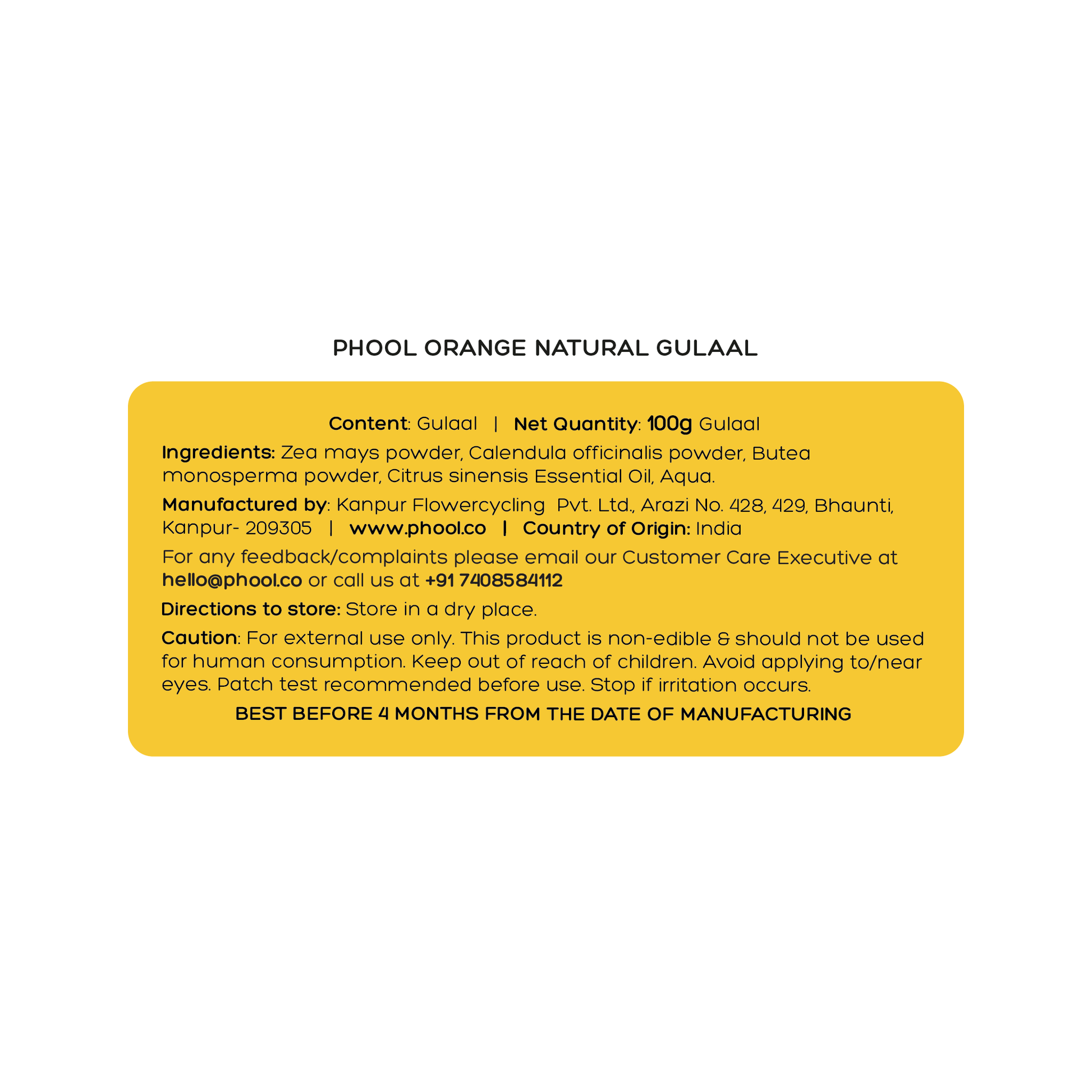Phool Orange Natural Gulaal - Distacart
