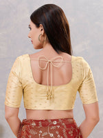 Thumbnail for Joban Fashion Women Silk Light-Gold Stitched Blouse - Distacart