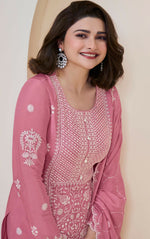 Thumbnail for Anaita Light Pink Chinon Embroidered Thread Work Stitched Salwar Suit - Distacart