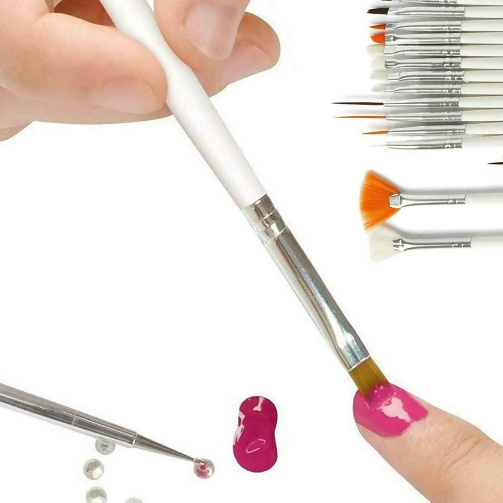 Bronson Professional Nail Art Kit Brush Set Acrylic Uv Polish Brushes Tool Kit - Dista