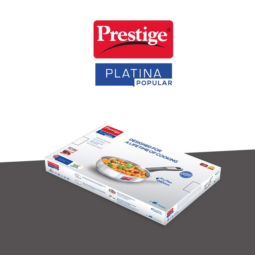 Prestige SS Platina Popular Fry Pan - Silver - Dista