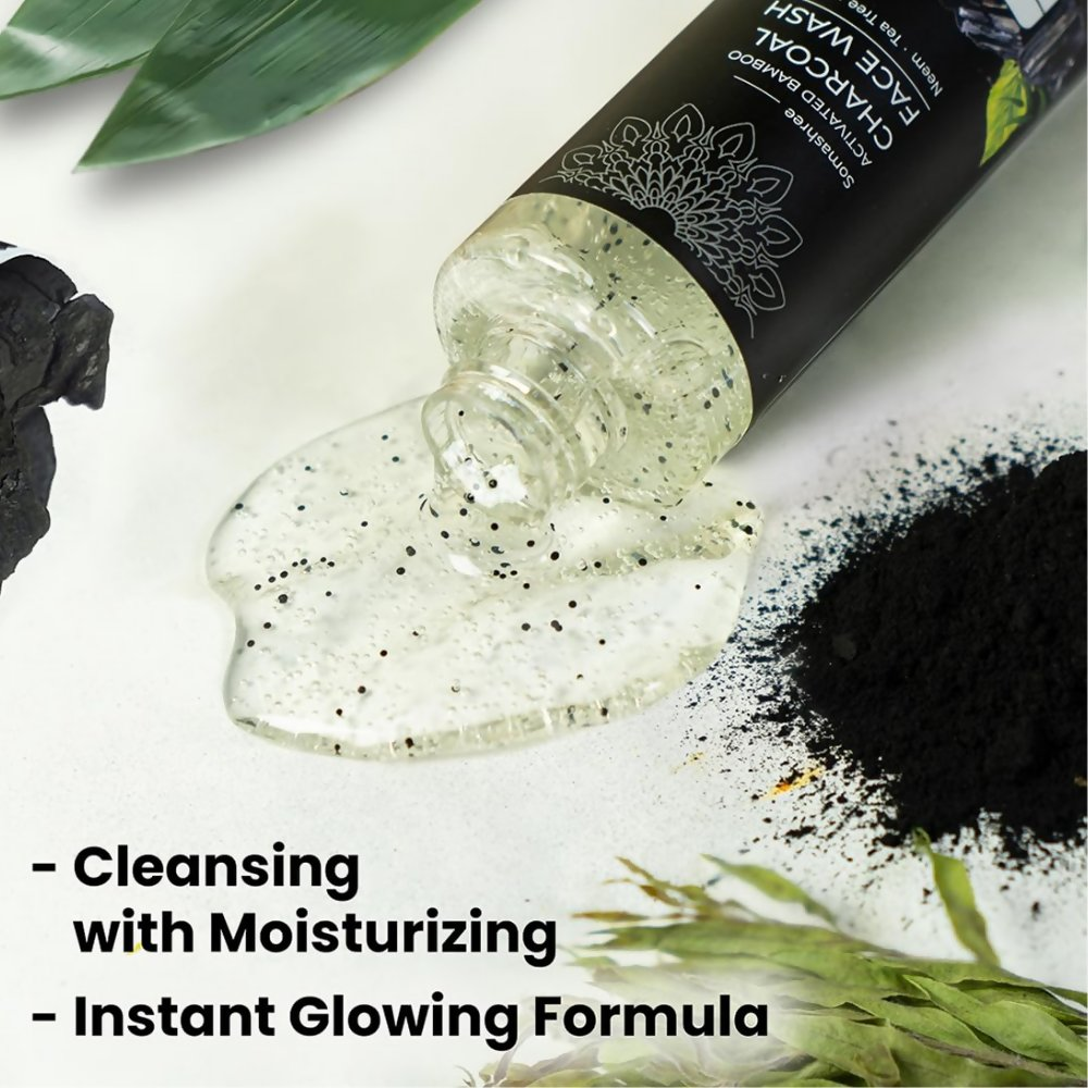 Pureus Herbals Somashree Activated Bamboo Charcoal Face Wash - Dista