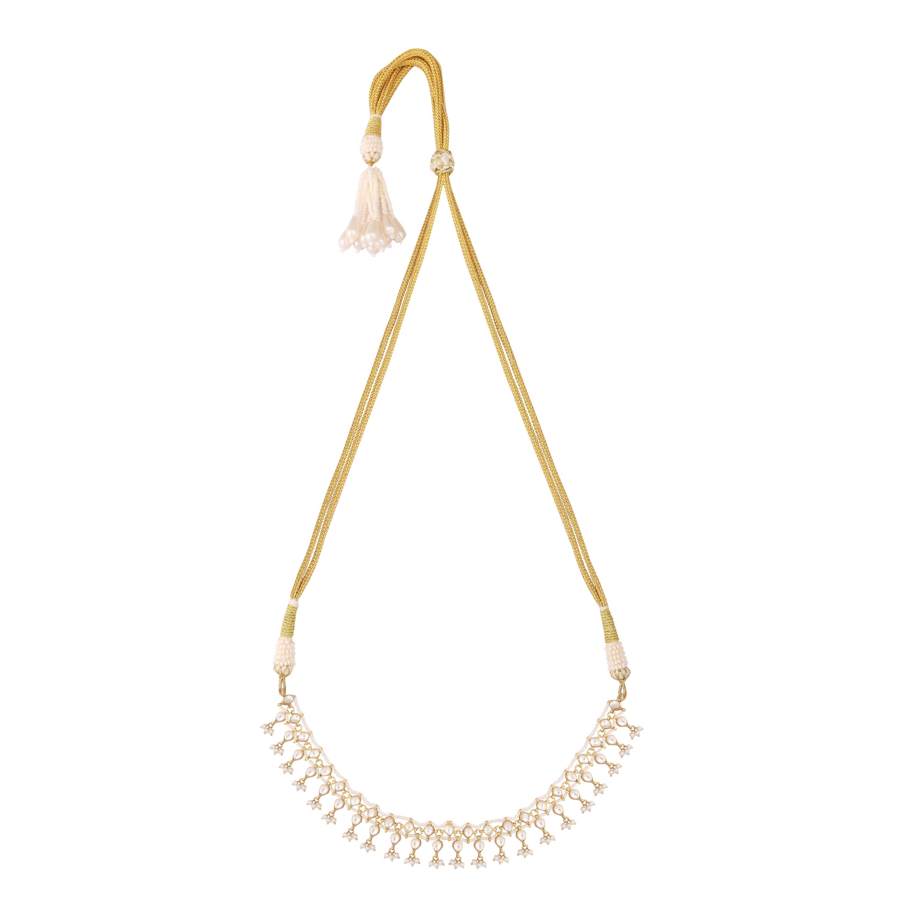 Nuyug 22K Gold Plated Regal Kundan & Pearl Matha Patti