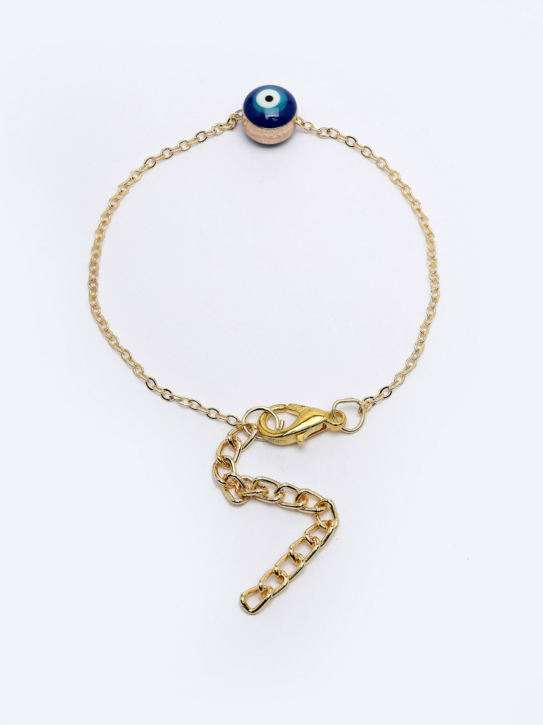 NVR Women Gold-Toned Blue Evil Eye Charm Bracelet - Distacart