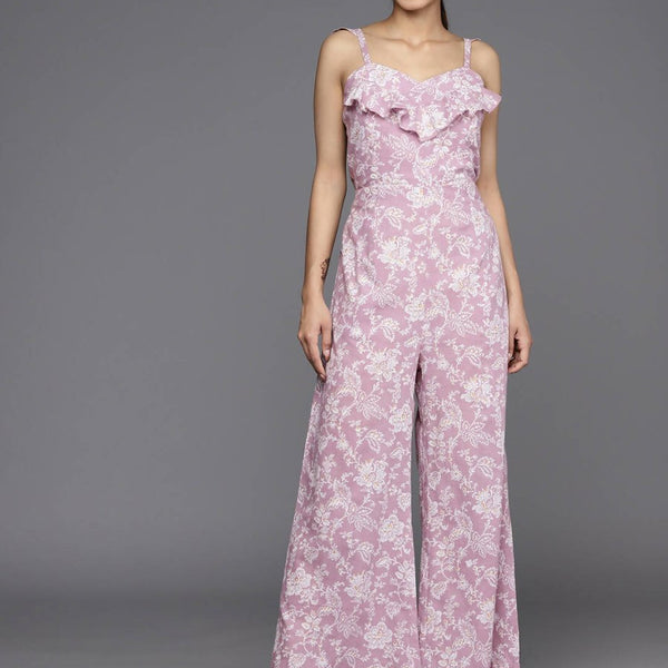 Ahalyaa Women's Traditional wear Jumpsuit - Lavender - Distacart