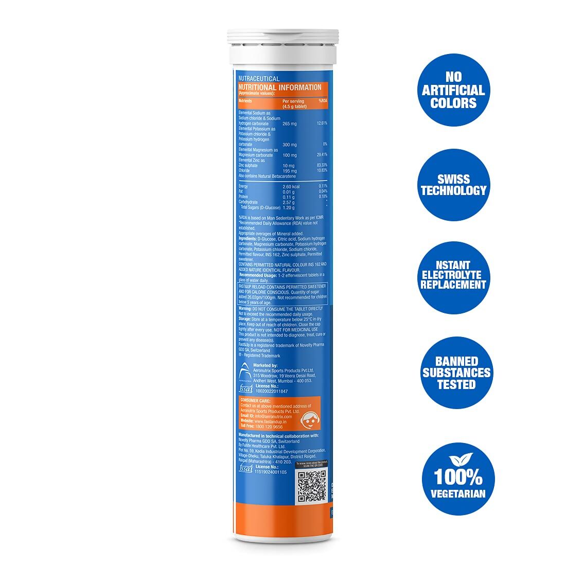 Fast&Up Reload O.R.S Effervescent Electrolyte Tablets - Orange - Distacart