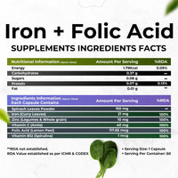Thumbnail for Health Veda Organics Iron + Folic Acid Capsules