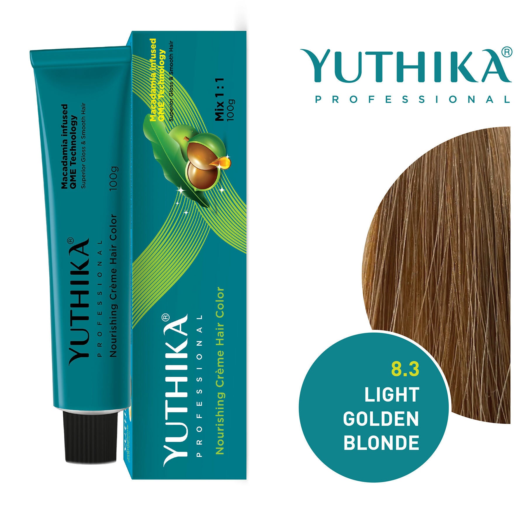 Yuthika Professional Creme Hair Colour - Light Golden Blonde - Distacart