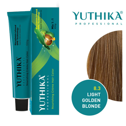 Yuthika Professional Creme Hair Colour - Light Golden Blonde - Distacart