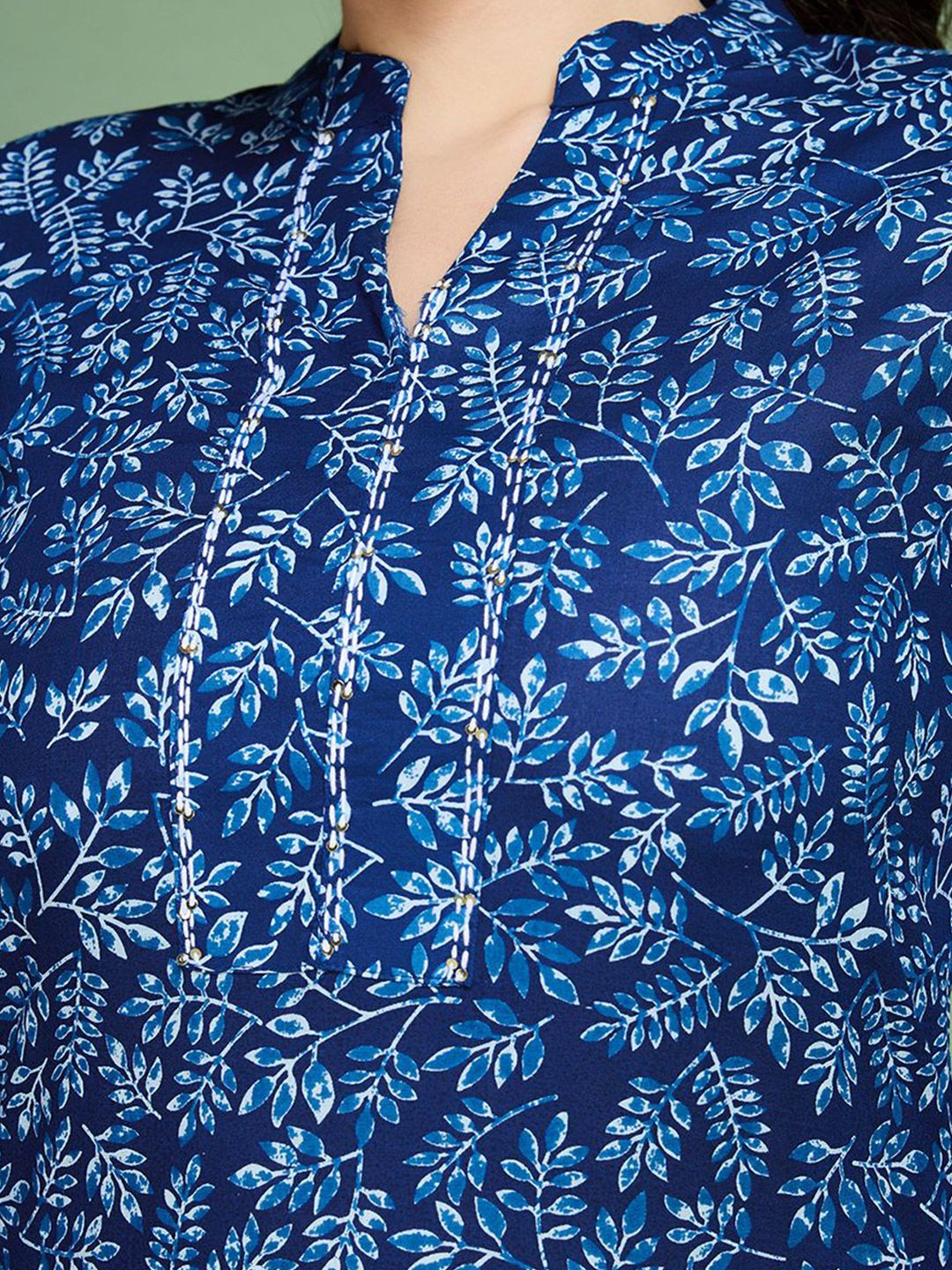 Sangria Floral Printed Cotton Straight Kurta - Distacart