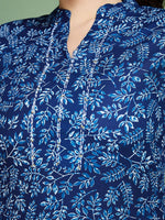 Thumbnail for Sangria Floral Printed Cotton Straight Kurta - Distacart