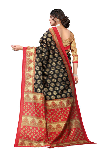 Vamika black Printed Art Silk Saree - Distacart