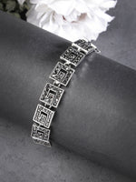 Thumbnail for NVR Women American Diamond Rhodium-Plated Link Bracelet - Distacart