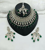 Thumbnail for Joban Fashion Women Green Stone Work Necklace Set - Distacart