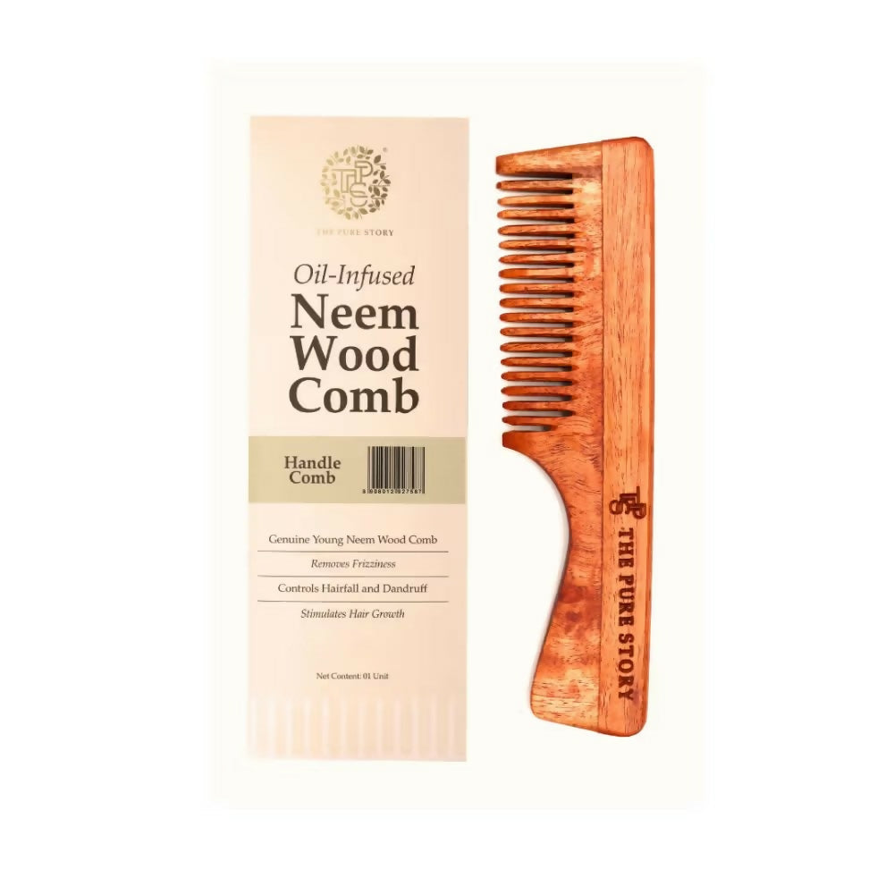 The Pure Story Oil Infused Neem Wood Handle Comb - Distacart