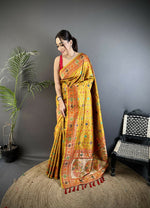 Thumbnail for Joban Fashion Golden Yellow Banarasi Soft Silk Woven Saree