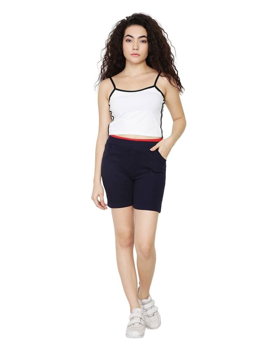 Asmaani Navy Blue Color Short Pant with Two Side Pockets