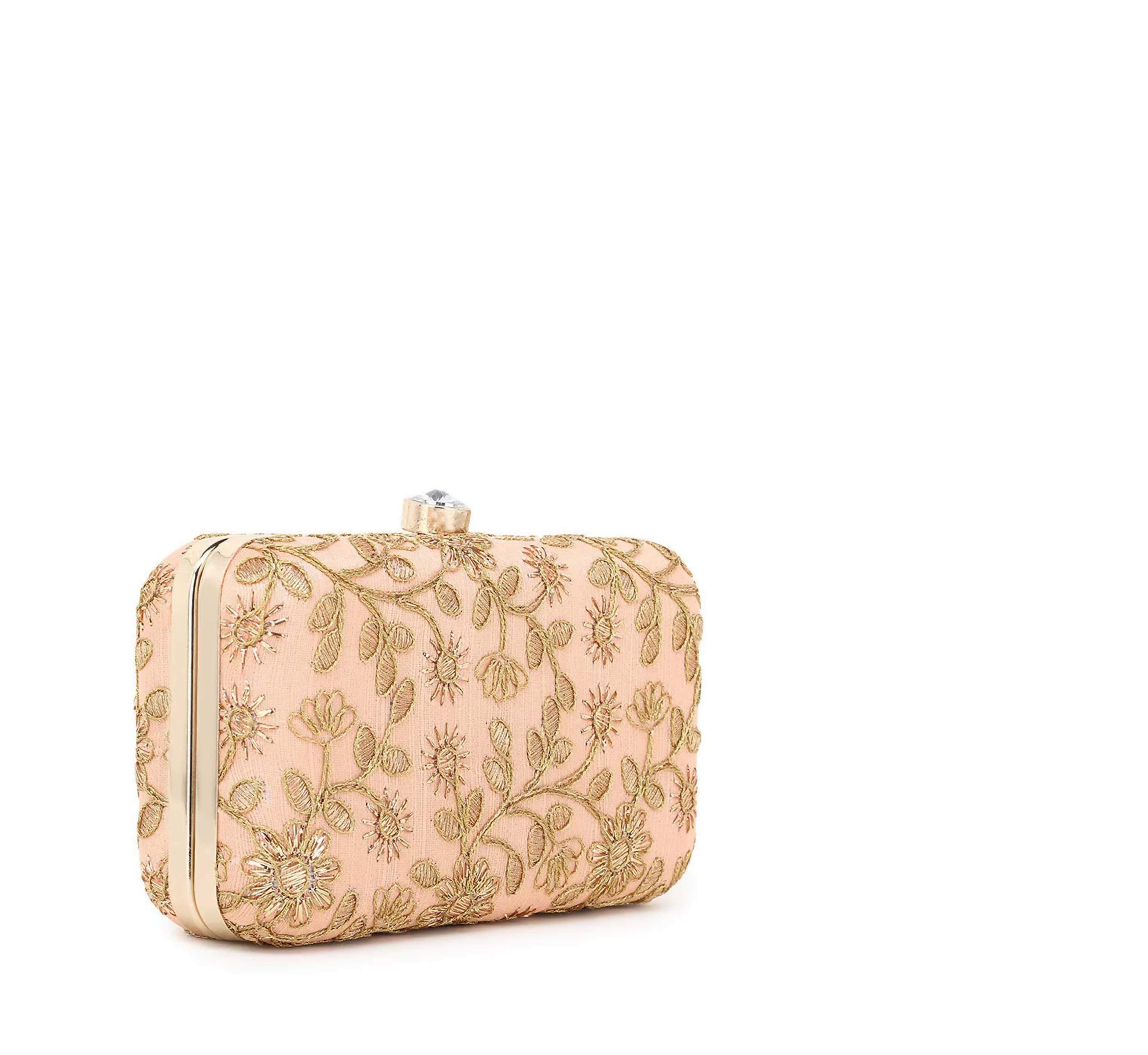 Joban Fashion Women Embellished Potli Clutch - Peach - Dista