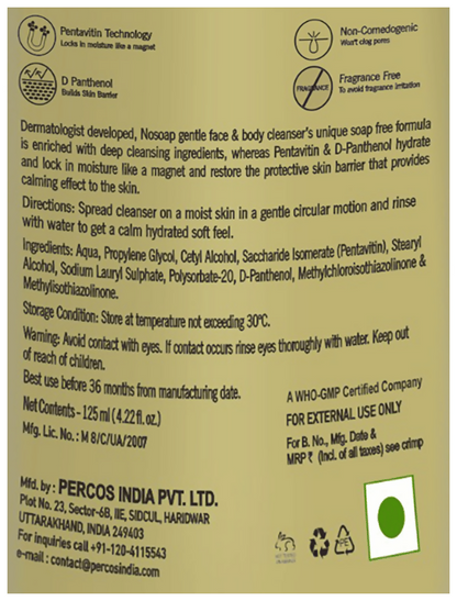 Nosoap Gentle Face & Body Cleanser - Distacart
