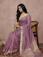 Thumbnail for Shree Shyam Fashion Purple Cotton Saree - Distacart