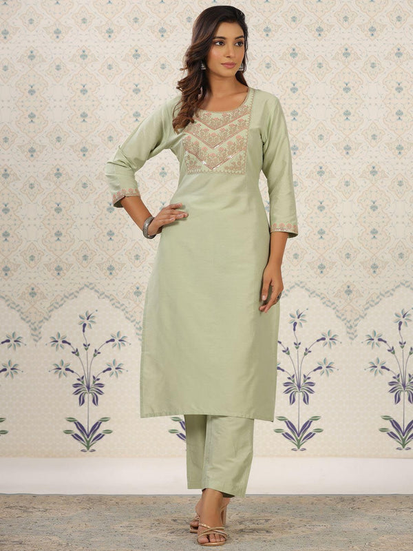 Ode by House of Pataudi Women Floral Embroidered Flared Sleeves Mirror Work Kurta - Distacart