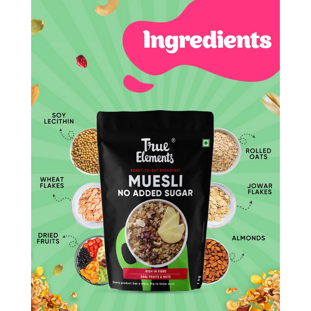 True Elements Muesli No Added Sugar - Distacart
