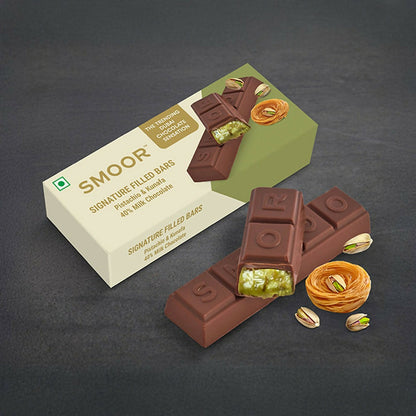 Smoor Signature Filled Pistachio & Kunafa Bar Chocolate - Distacart
