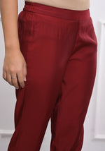 Thumbnail for Juniper Women's Maroon Ethnic Motif Printed Silk Kurta Set With Zari Work - Distacart
