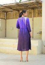 Thumbnail for Juniper Purple women muslin dress with vibrant tie & dye print - Distacart
