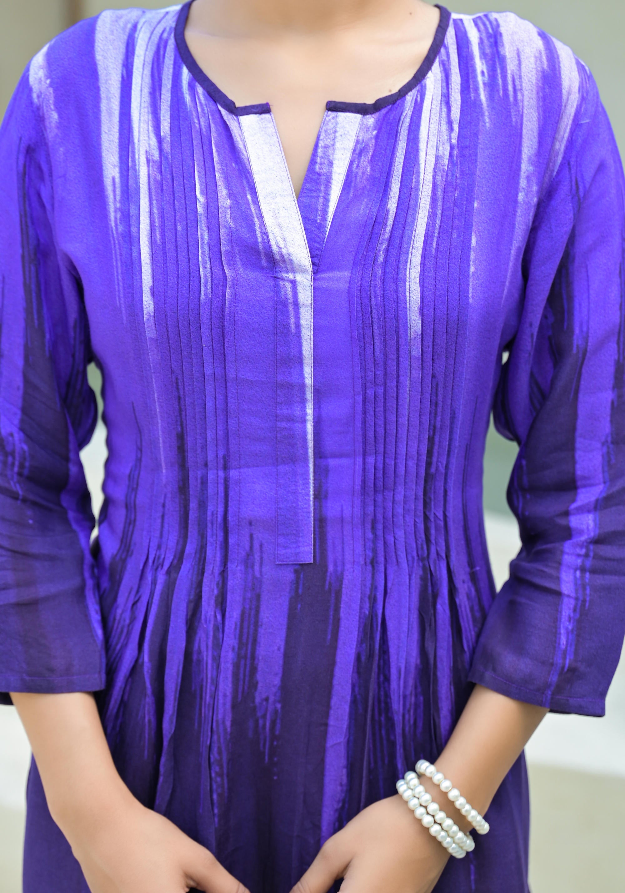 Juniper Purple women muslin dress with vibrant tie & dye print - Distacart