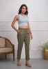 Juniper Charcoal Solid Cotton Pants With Partially Elasticated Waistband And Two Side Pockets - Distacart
