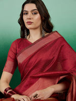 Thumbnail for Mitera Woven Design Zari Organza Saree - Distacart