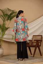 Thumbnail for Juniper Multi Patchwork Printed Asymmetric Tunic - Distacart