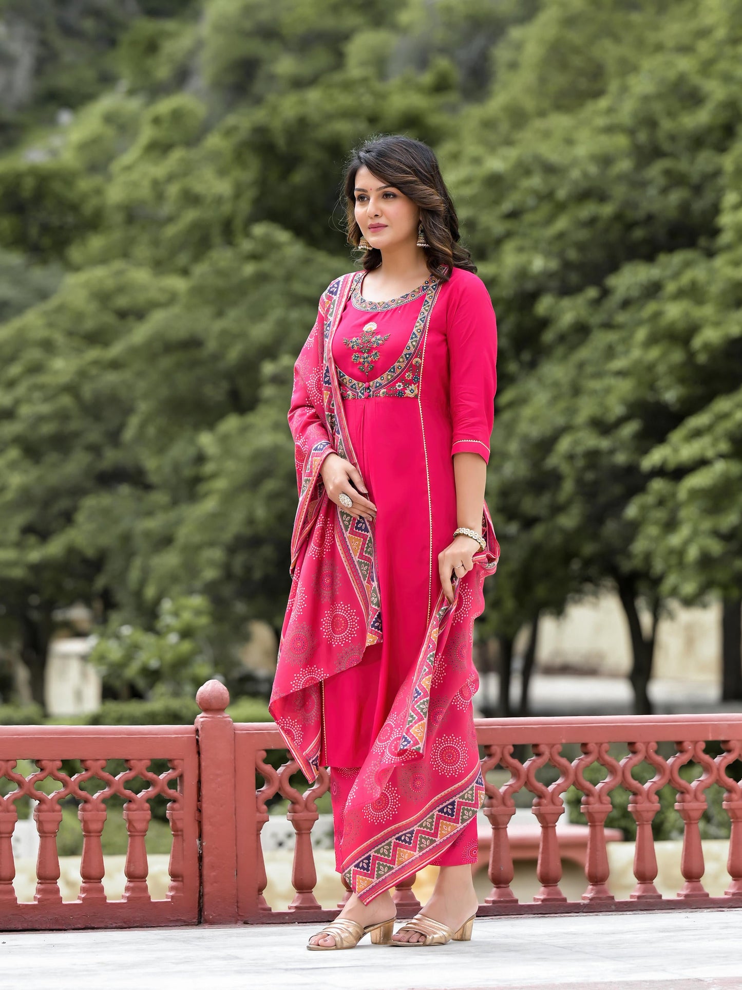 Juniper Women's Pink Viscose Rayon Solid Kurta Set - Distacart