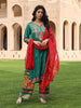 Juniper Women's Green Viscose Rayon Printed Kurta Set - Distacart
