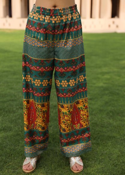 Juniper Women's Green Viscose Rayon Printed Kurta Set - Distacart