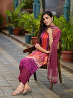 Thumbnail for Juniper Plum Ethnic Motif Printed Liva Rayon Kurta Set With Coins - Distacart