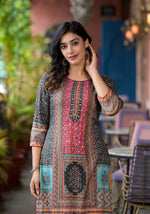 Thumbnail for Juniper Multi-Panel Ethnic Printed Straight Kurta - Distacart