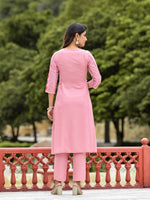 Thumbnail for Juniper Women's Peach Floral Printed Liva Rayon Kurta Pant & Dupatta Set With Doris At Waist & Thread Work & Tassels - Distacart