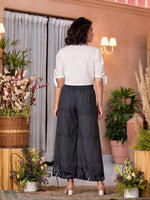 Thumbnail for Juniper Women's Black Pure Cotton Embroidered Top Set - Distacart