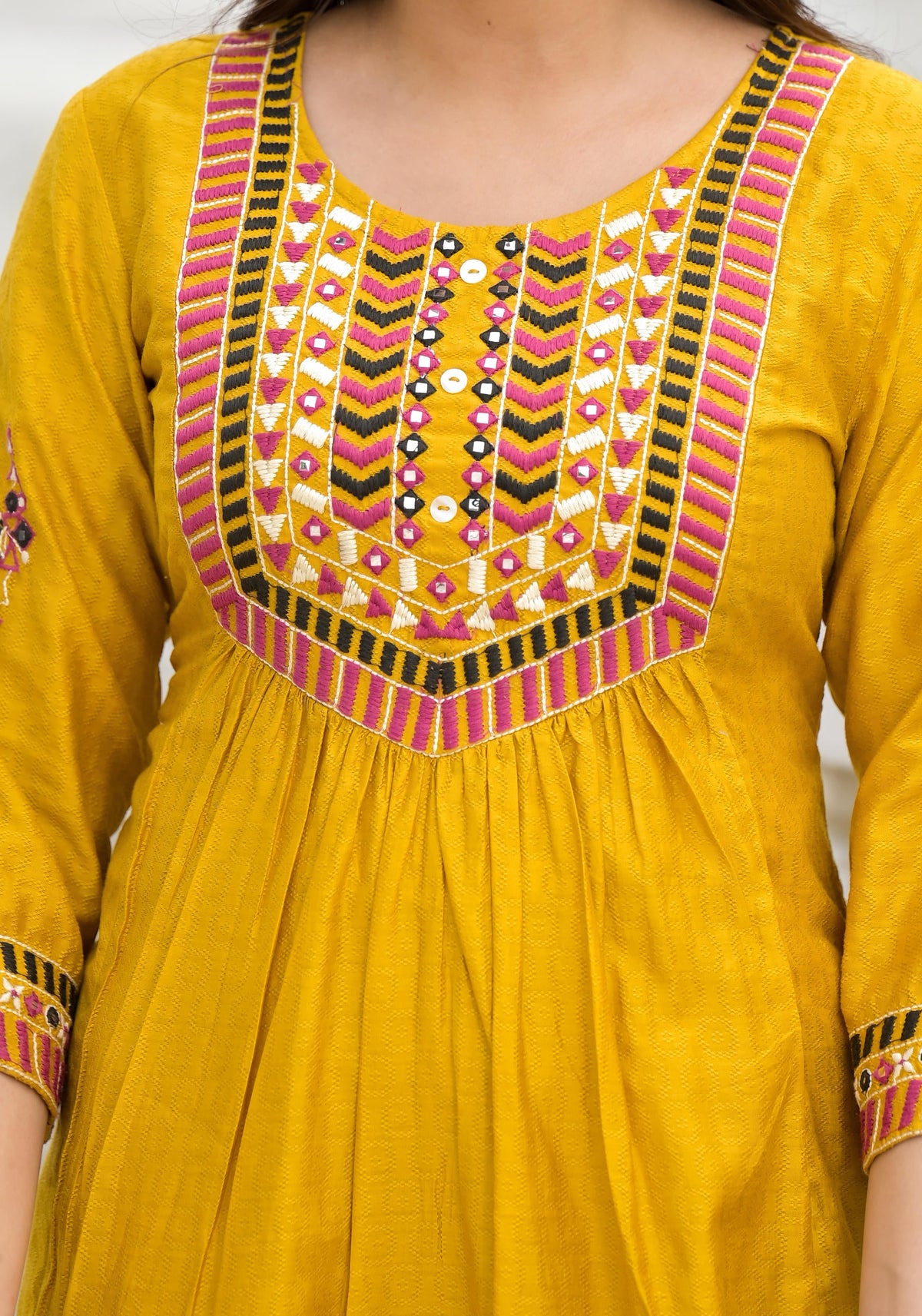 Juniper Women's Yellow Cotton Blend Solid Kurta Set - Distacart