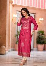 Thumbnail for Juniper Women's Maroon Ethnic Motif Printed Cotton Kurta - Distacart